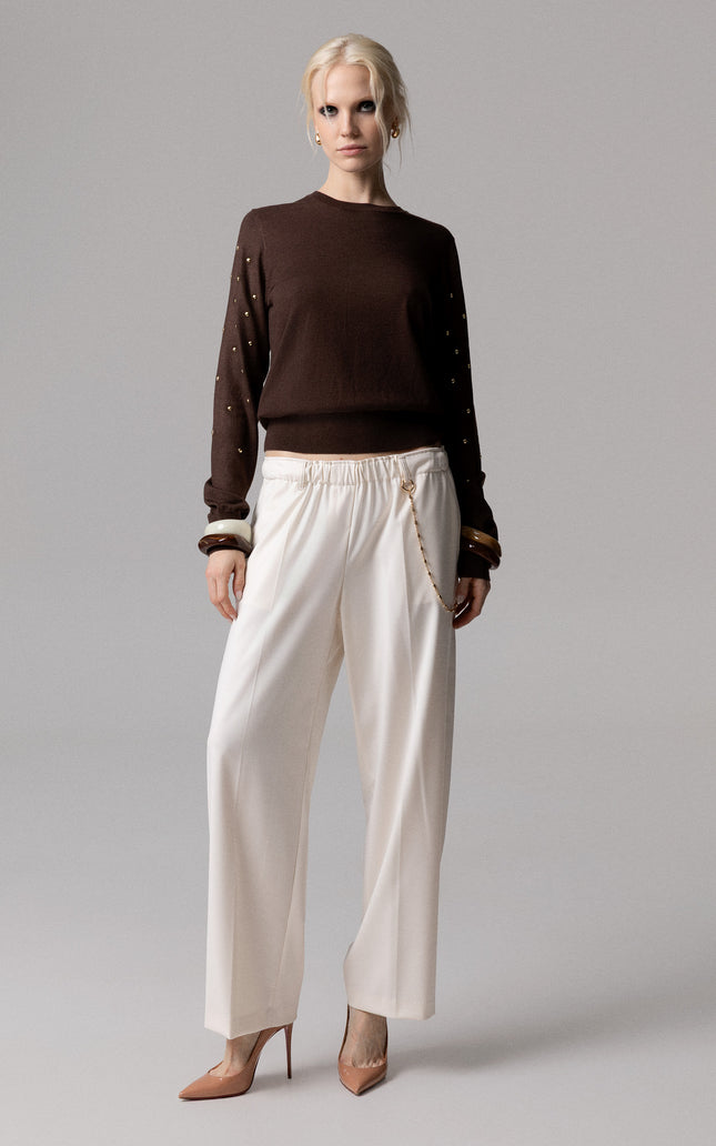 PANTALONE DRITTO ELASTICO IN VITA E CATENA