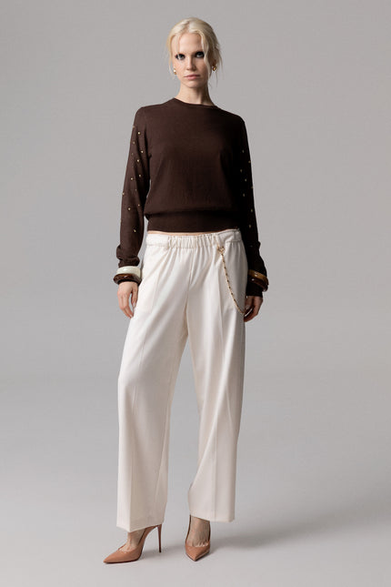 PANTALONE DRITTO ELASTICO IN VITA E CATENA