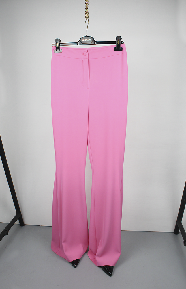 ELEGANT FLARED TROUSERS IN FUCHSIA TECHNICAL FABRIC