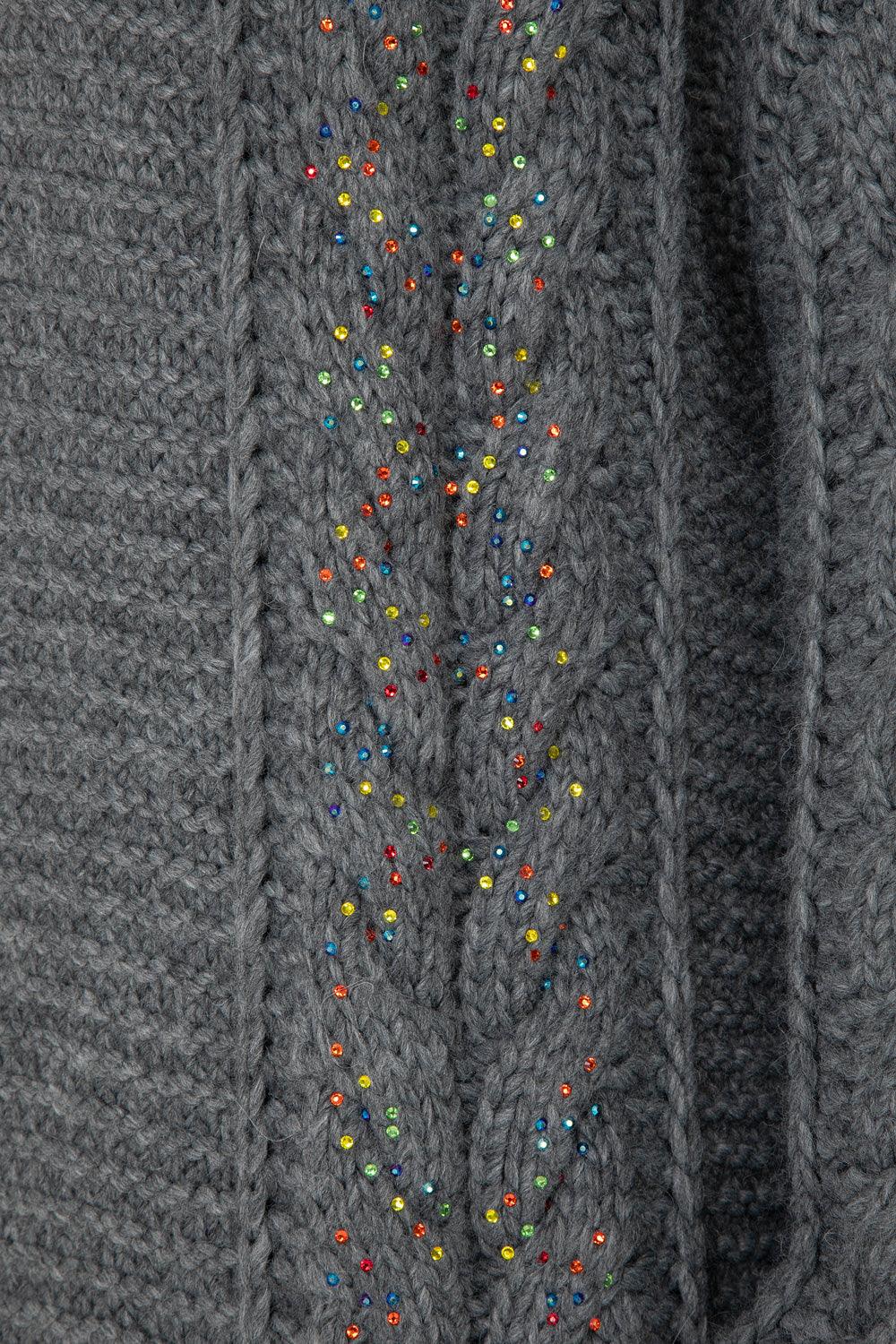 CAPPOTTO MAGLIA PIOGGIA STRASS ARCOBALENO