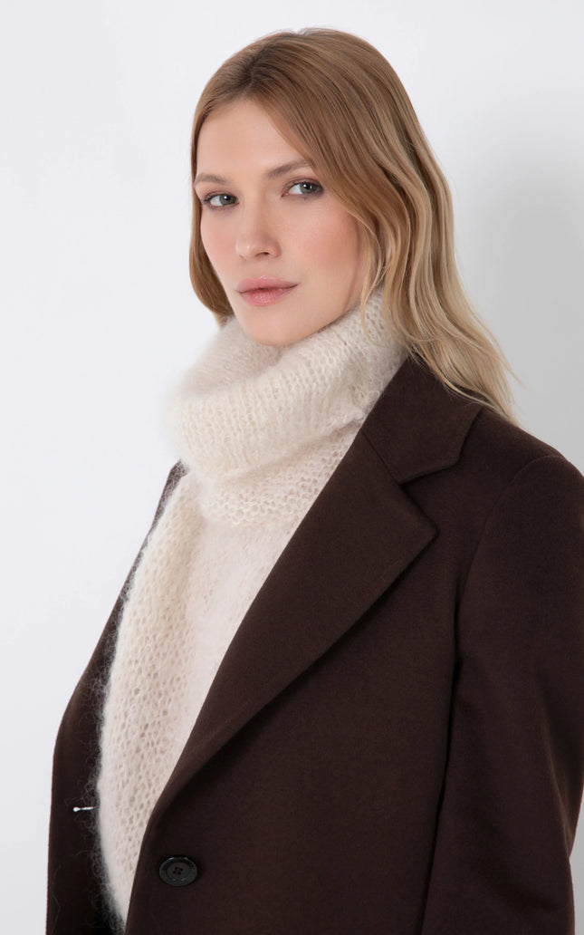 CAPPOTTO DRITTO MISTO CASHMERE CON BOTTONI E TASCHE