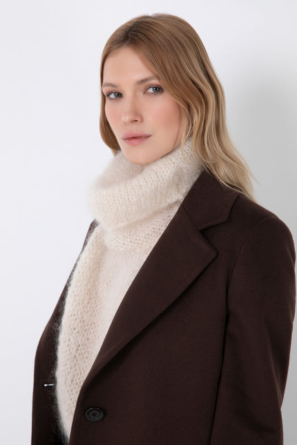 STRAIGHT CASHMERE BLEND COAT WITH BUTTONS AND POCKETS