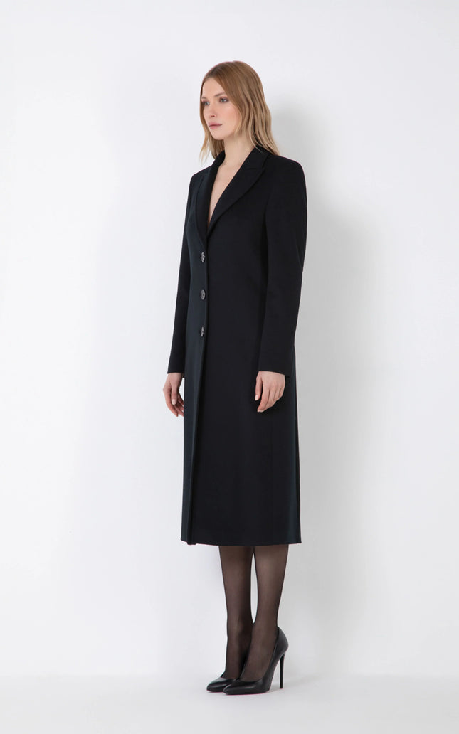 CAPPOTTO SFIANCATO CON BOTTONI IN MISTO CACHEMIRE
