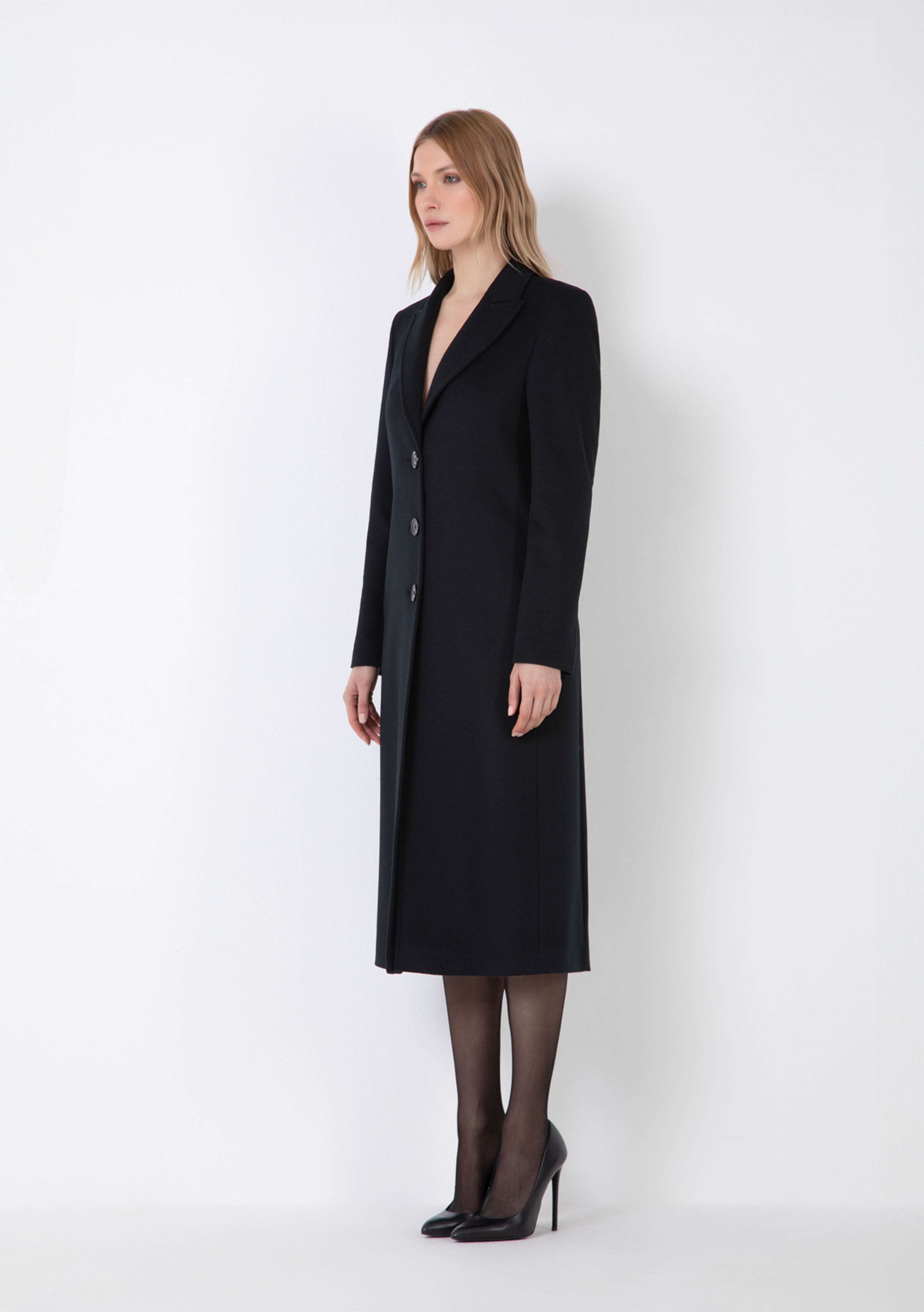 CASHMERE BLEND BUTTONED FULL-FIT COAT