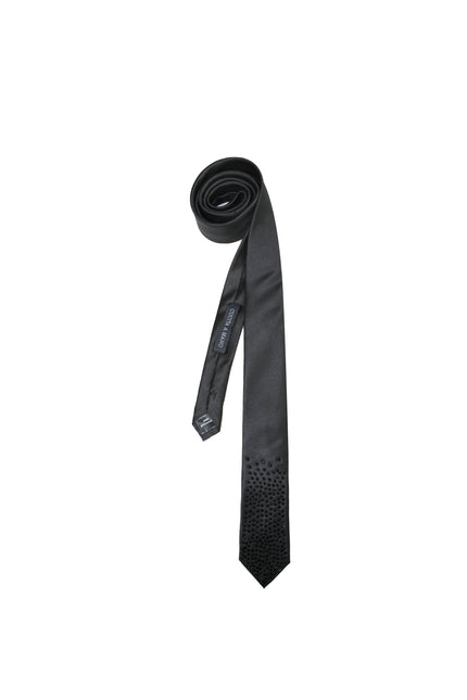 Cravatta in raso con strass - Nero