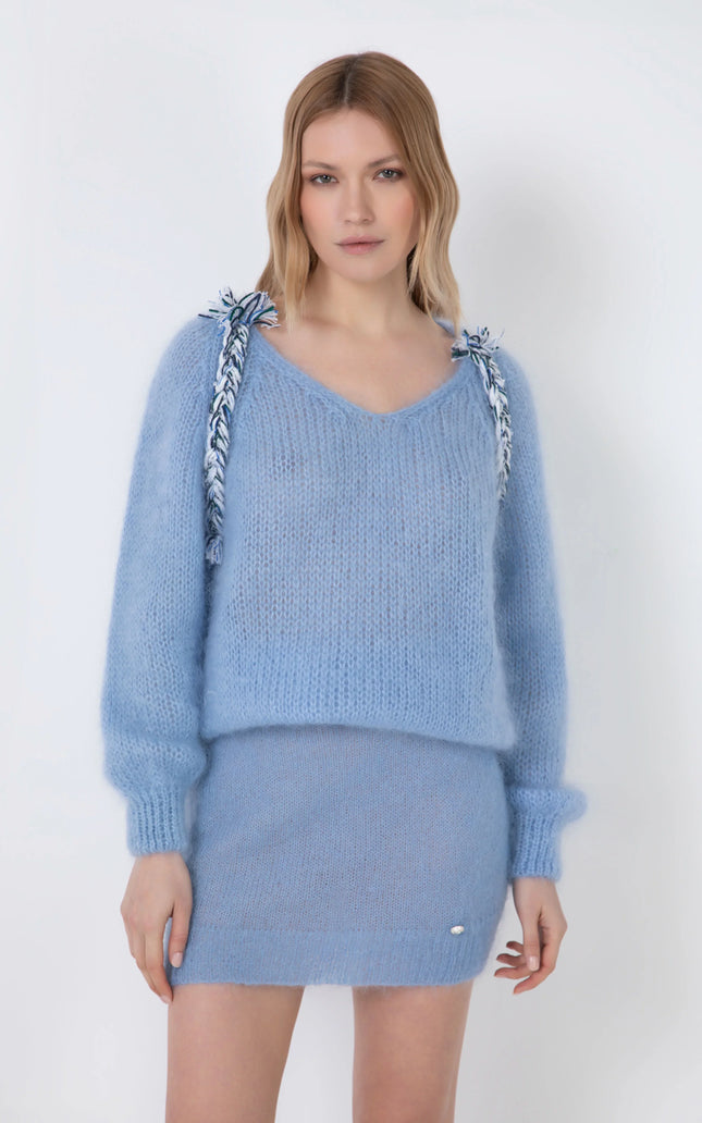 WOOL BLEND PENCIL MINI SKIRT