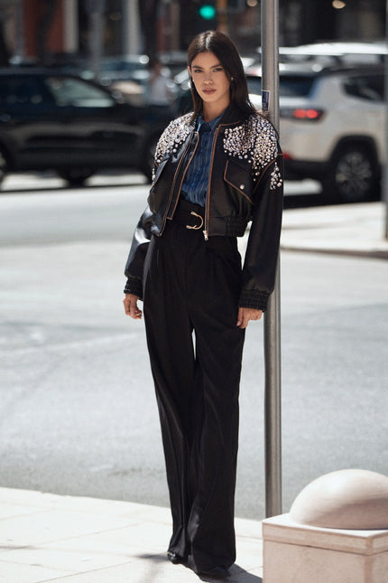 WIDE LEG CORSET PANTS