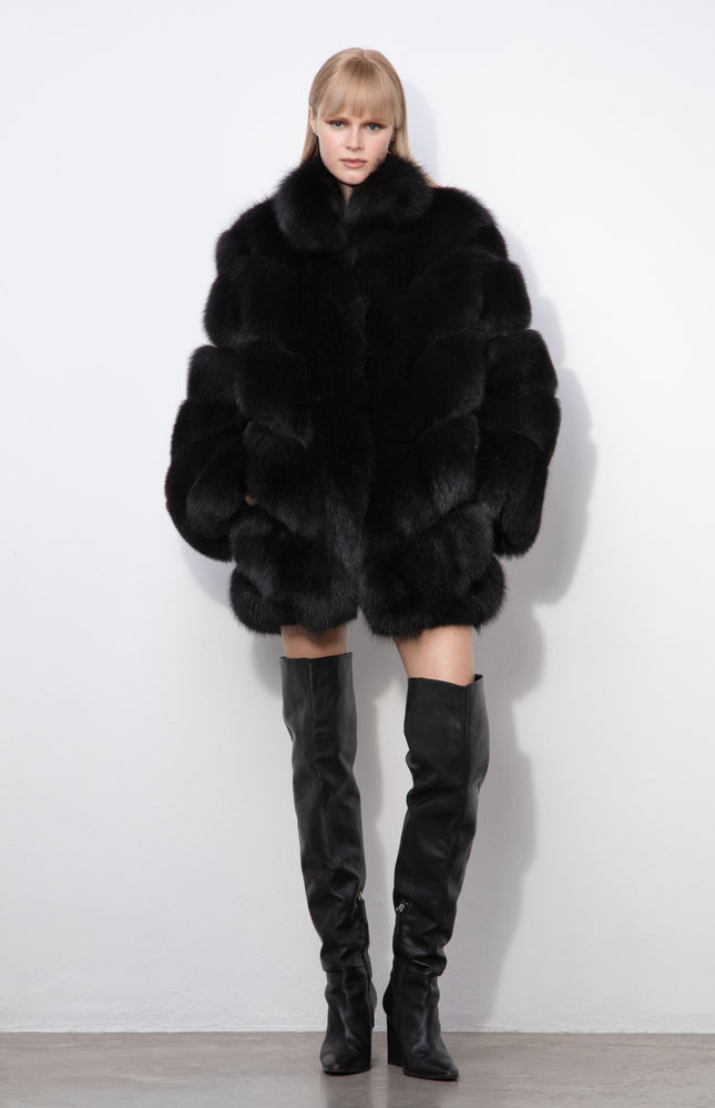 PELLICCIA FIT OVERSIZE CON TASCHE VOLPE PREMIUM