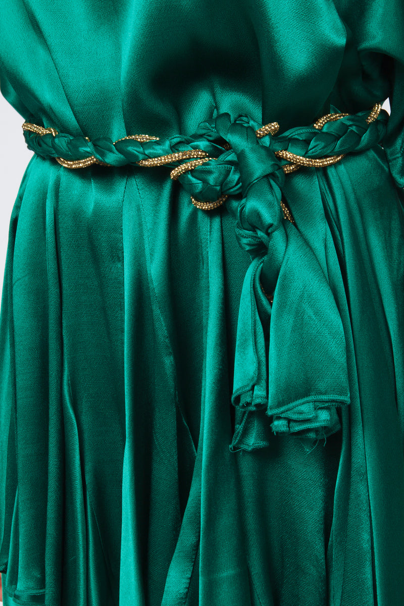 Abito satin cintura