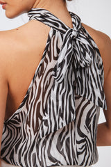 Top chiffon zebra