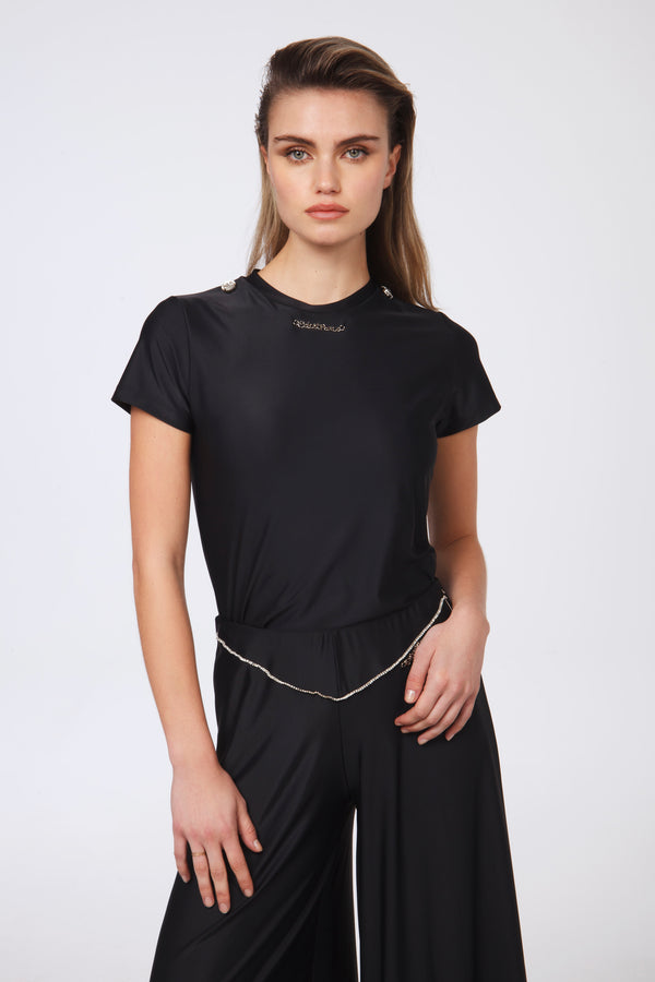 T-shirt lycra appl. gioiello