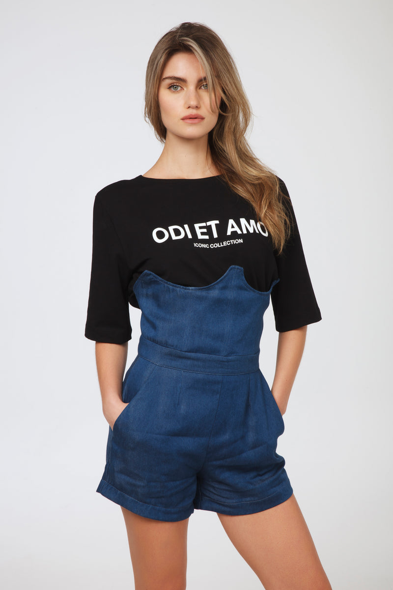 Short corsetto denim