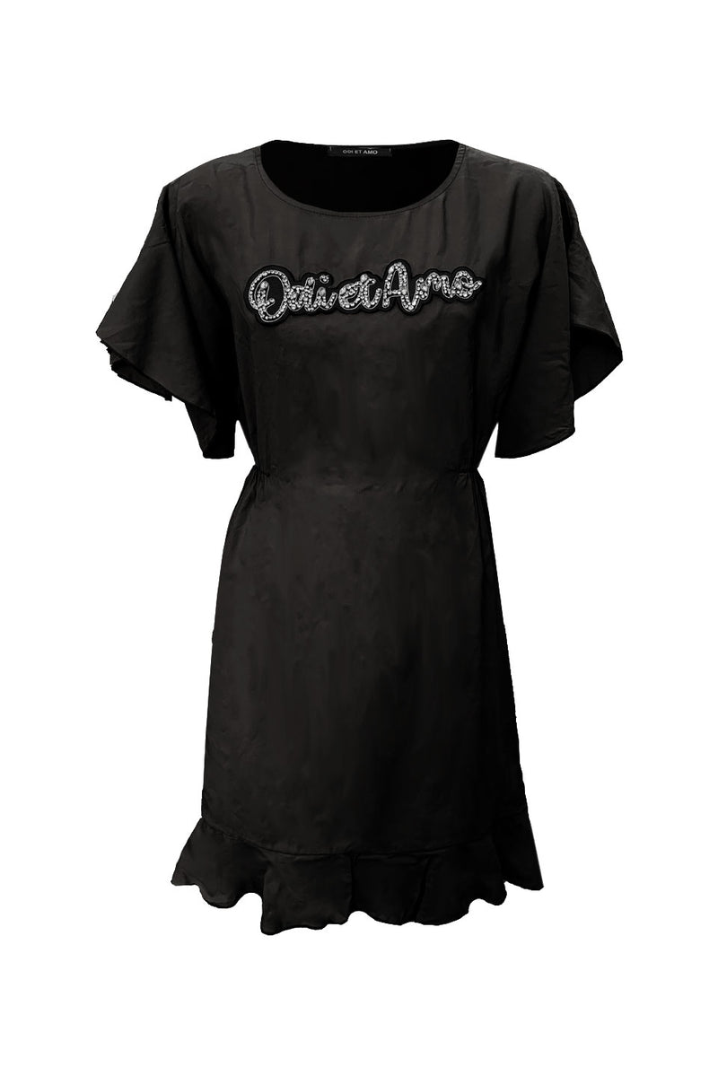 Mini dress with volant