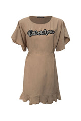Mini dress with volant