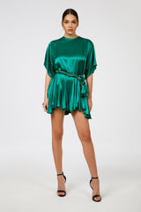 Abito satin cintura