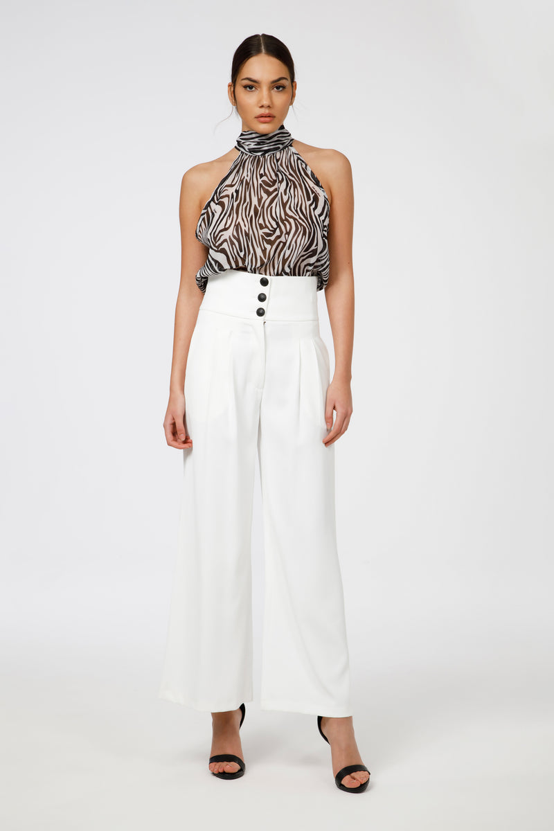 Top chiffon zebra