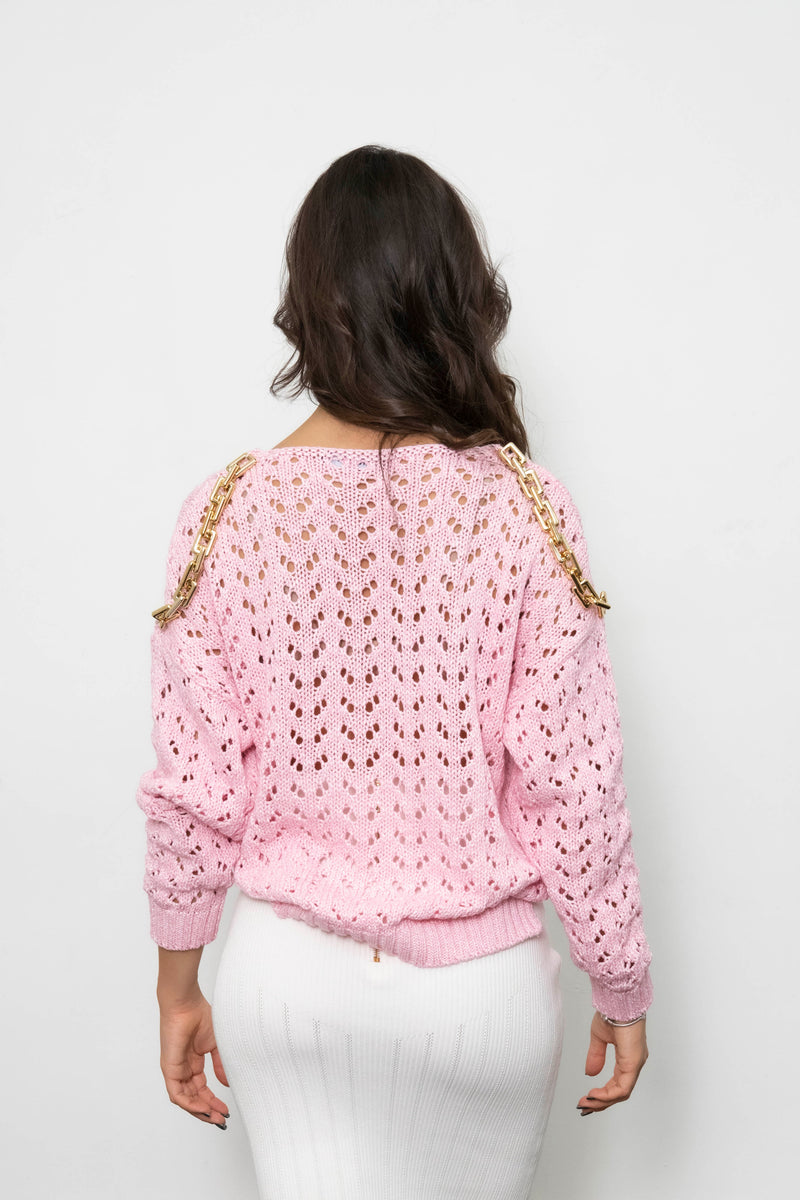 MAGLIONE TRAFORATO CON CATENE