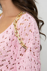 MAGLIONE TRAFORATO CON CATENE