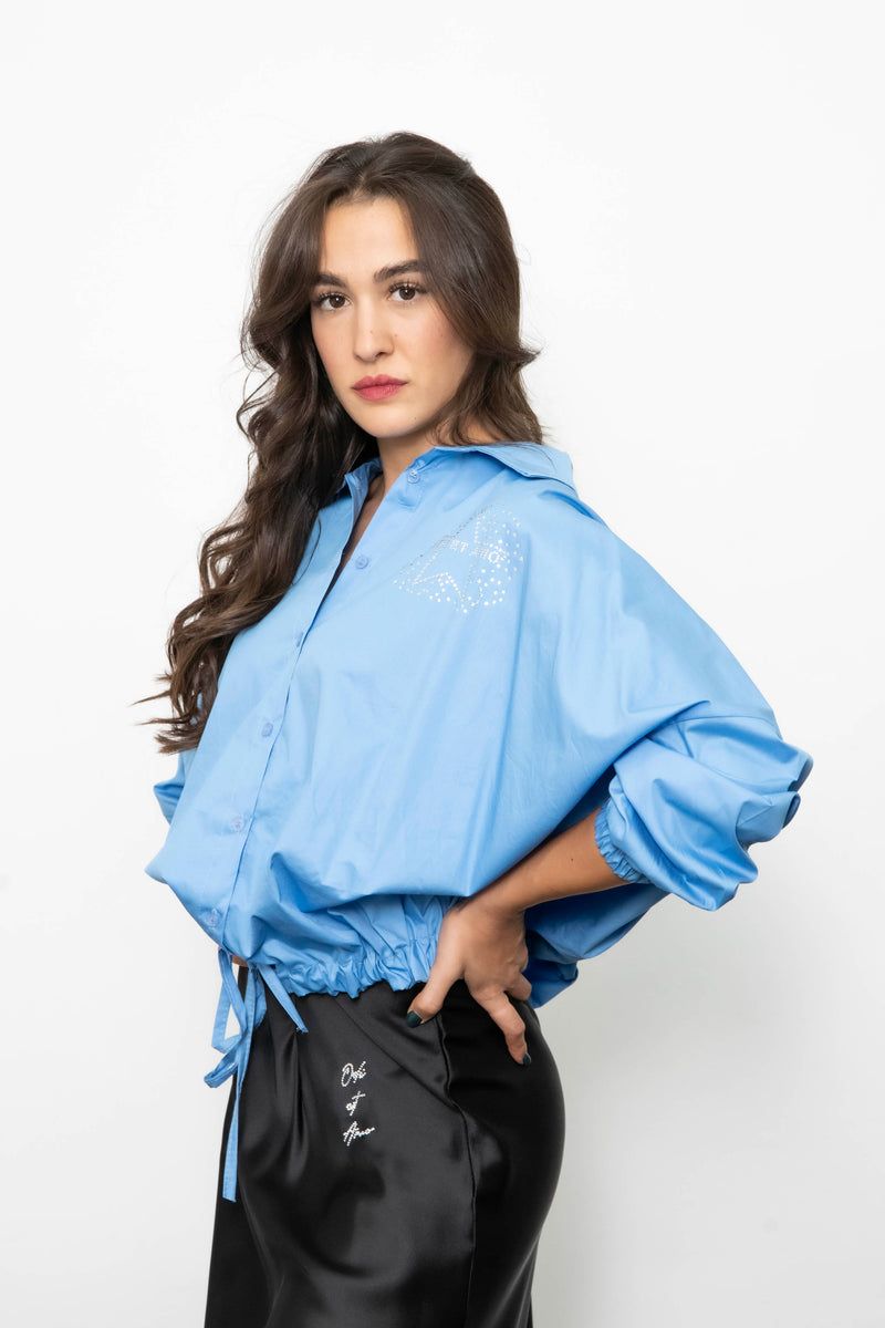 CAMICIA OVERSIZE STRASS