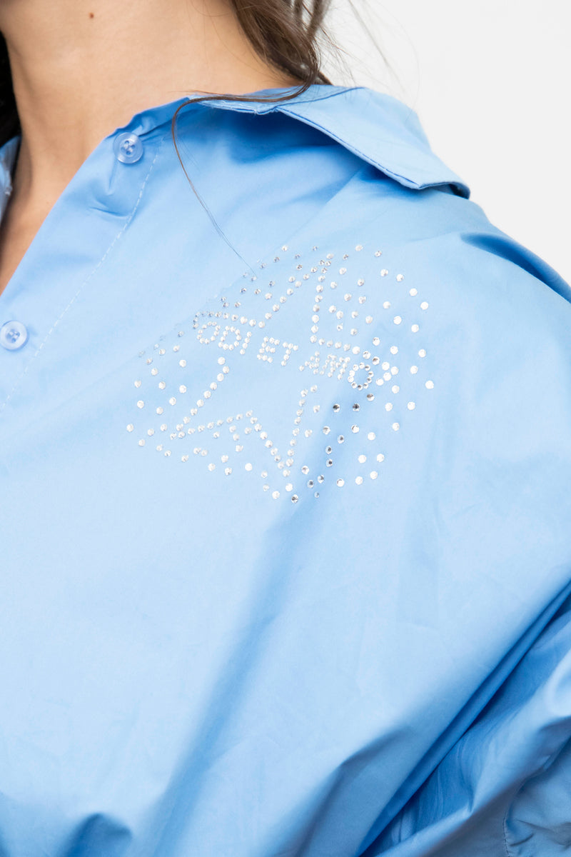 CAMICIA OVERSIZE STRASS