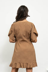Mini dress with volant