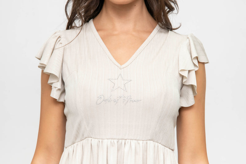 Dress with rouches and strass